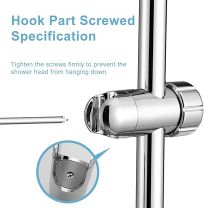 OFFO ADA Shower Head Holder, Adjustable 1.18-1.26 in(30-32 mm) Hand Shower Bracket for Handicap Grab Bar, Detachable Slider Clamp Bathroom Replacement, 361 Degree Rotation Sprayer Holder, Chrome - size: 1.18”-1.26“