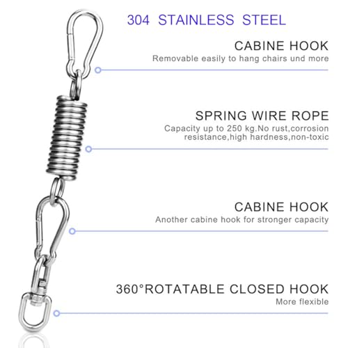 Heavy Bag Hanger, Heavy Bag Spring for Heavy Bag, Punching Bag Hanger Set with Carabiners and Spring for Punching Bags, Hammock up to 450lbs