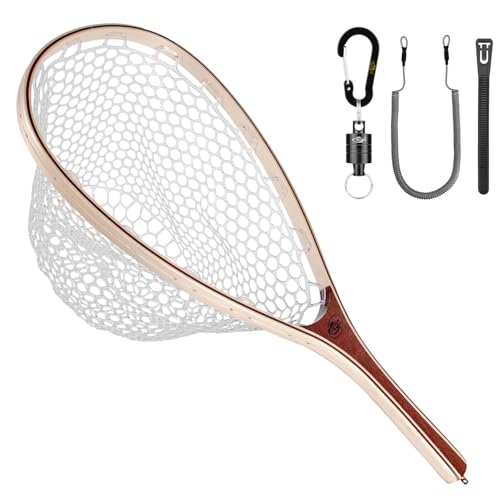 SF Fly Fishing Landing Net Soft Rubber Mesh Trout Net Catch and Release Net - style: Classic