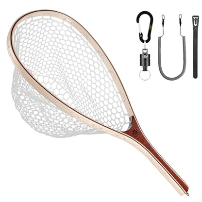 SF Fly Fishing Landing Net Soft Rubber Mesh Trout Net Catch and Release Net - style: Classic