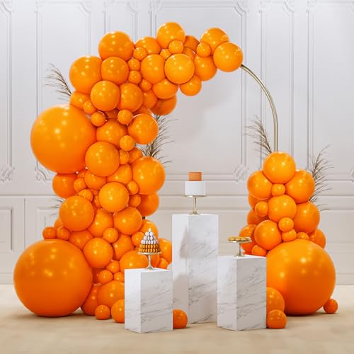 PartyWoo Orange Balloons 128pcs Different Sizes of 18 12 10 5 Inch Matte Fall Balloon Arch Kit Garland for Thanksgiving Halloween Little Cutie Baby Shower Birthday Party Decorations Orange-Y9 - color: Orange-y9