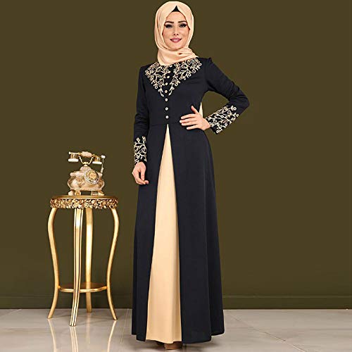 여성용 투피스 무슬림 기도 드레스 히잡 스카프 이슬람 아바야 전체 길이 드레스 - color: B-블랙, size: Medium