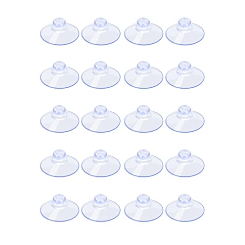 AQUANEAT 20 Packs Suction Cups 1.2 Inch Clear Sucker Pads Without Hook for Glass Home Organization Decoration - size: 1.2 in