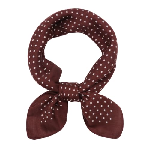 Neck Scarf for Women, 27.5 Inches Polka Dot Scarf Lightweight - color: Burgundy