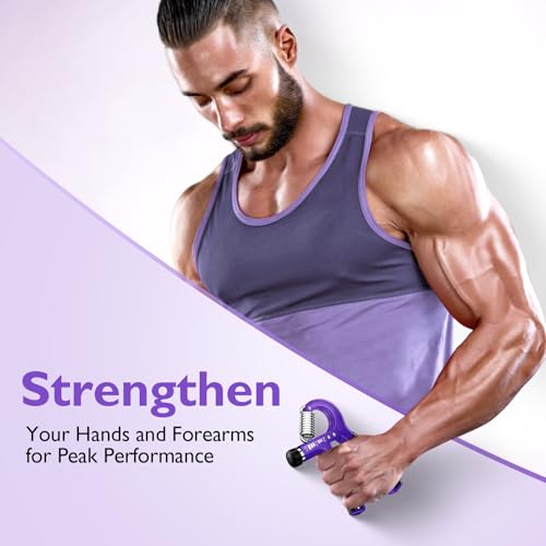 FitBeast Grip Strengthener 팔뚝 강화제, 근력 훈련 및 재활을 위한 조절 가능한 핸드 그립 강화제, 4.5-59.9kg(10-132파운드) 저항, 운동 선수 및 물리 치료에 이상적 (1개) - color: 퍼플.