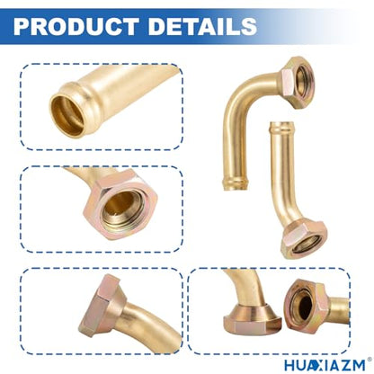 2pcs Transmission Line Fitting Brass 3/8in Tube for Accord 2.2L 1995-1997 | for Accord 1994, Prelude 1997-2001, CL 2.3L 1998-1999, CL 2.2L 1997, Radiator Transmission Line Fittings (M14x1.5 Thread)