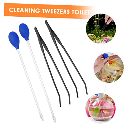 Abaodam 4Pcs Fish Tank Cleaning Tools Aquarium Tweezers Pipette for Easy Water Changes Durable Lightweight Aquarium Accessories for Plants Substrate and Aquatic Pets