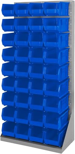 Akro-Mils 30240 AkroBins Plastic Storage Bins, 15"x8"x7", Blue, 12-Pack | Space-Saving Stackable Bins for Garage, Pantry, Craft Organization - color: Blue