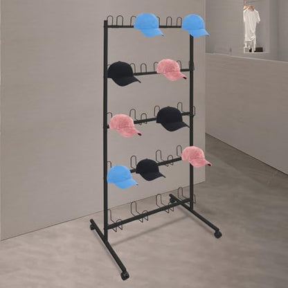 5-Tier Boxing Gloves Drying Rack, Boxing Glove Storage Stand with Universal Wheels, Metal Boxing Glove Drying Display Rack, Boxing Glove Stand Floor Standing, Holds 20 Pair of Gloves - color: Black
