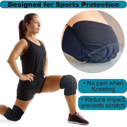 Men Women Knee Pads for Skating Soccer Dancing Climbing, Soft Elastic Work Knee Protector for Fitness Yoga Bike, Breathable Anti-slip Knee Compression Sleeve for Hiking Running Cycling Adult, Black L - size: Large