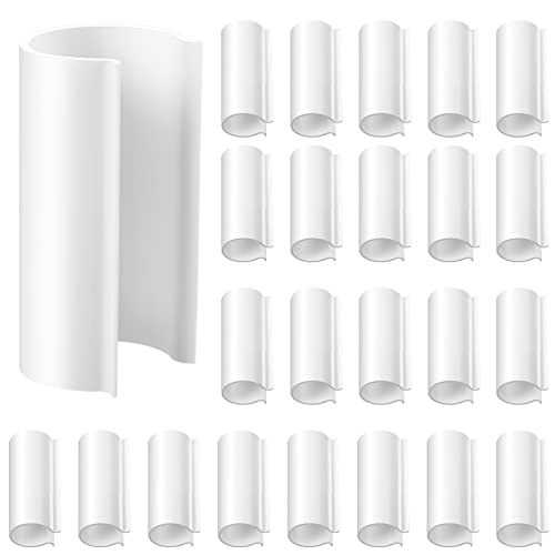 Jetec 32 Pcs PVC Pipe Clips Pool Cover Clamps for Above Ground Pool Greenhouses, Row Covers, Garden, Shelters, Bird Protection, 2.4 Inch Long(for 1 Inch PVC Pipe,White)