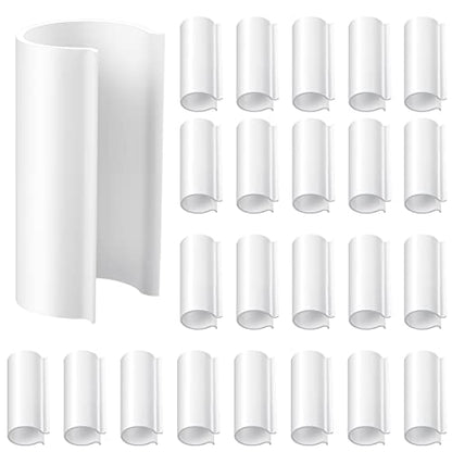 Jetec 32 Pcs PVC Pipe Clips Pool Cover Clamps for Above Ground Pool Greenhouses, Row Covers, Garden, Shelters, Bird Protection, 2.4 Inch Long(for 1 Inch PVC Pipe,White)