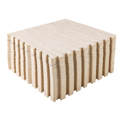 25 Pcs Wood Grain Floor,Thick Printed Foam Tiles, Patchwork Foam Mat, Foam Interlocking Tiles Mat, Exercise Puzzle Floor Mat Interlocking Tiles EVA &PE Foam 24''L x24''W (White, 24'' x24'') - color: White