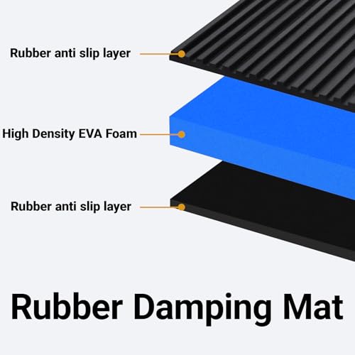 Heavy Duty Anti Vibration Pads,4x4x7/8 Inch Rubber EVA Sandwich Isolation Mats for Air Compressor, Washing Machine, Dryer, Treadmill, HVAC, AC Unit,Non-Slip Ribbed Surface, Indoor Outdoor Use 4Pack