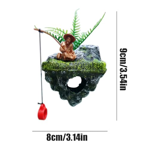 Fish Decorations for Tank, Resin Floating Island, 3.54x3.15x2.28 Inch Strong Build Gear, Realistic Tool, Stylish Aquarium Aid with Compact Design, Accessory Helper for Betta Hermit Crab Saltwater Home
