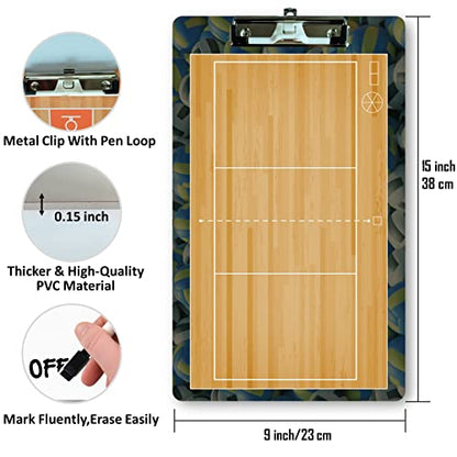 Volleyball Clipboard Dry Erase for Coach,Volleyball Coaches Clipboard,Clipboard for Coaches,Dry Erase Double-Sided Volleyball Clipboard for Coaching - color: Volleyball