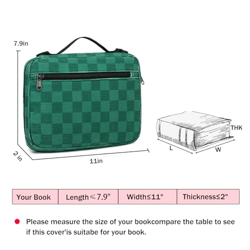 Bible Cover Case for Women Large Bible Cover for Girls Bible Study Supplies Accessories with Handle and Shoulder Strap | Durable - color: Dark Green