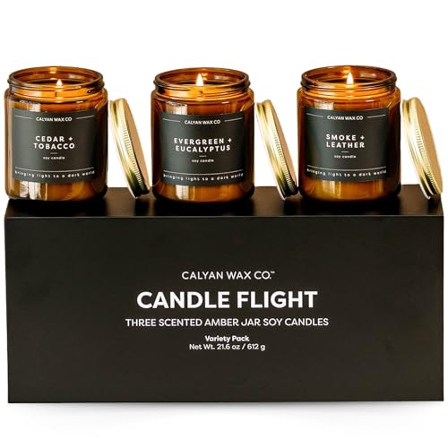 Calyan Wax Co. Masculine Scented Candle Gift Set - 3 Candles, 57 Hour Burn - color: Gift Set
