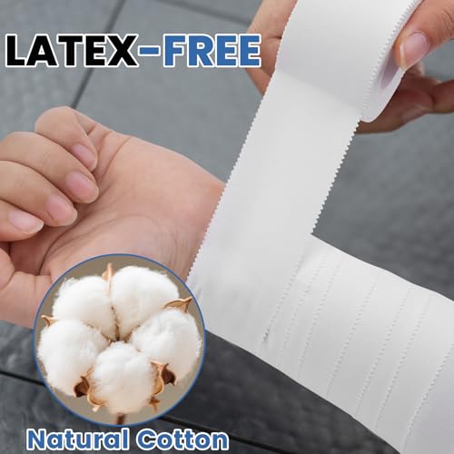 NUITPY 24 Pack Athletic Tape, White Sports Tape, Easy Tear Wrist Tape, Strong Adhesion Tapes for Boxing, Gymnastics, Hockey, Soccer, Lacrosse and First Aid(1.5in x 552ft Total) - color: White-24 Rolls
