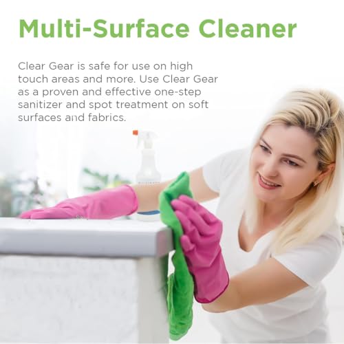 Clear Gear Disinfectant Spray, Mat Cleaner, and Deodorizer For Surfaces, Equipment, Protective Gear and Facilities - Hospital Grade Disinfectant - 5 Gallon Bulk Gym Cleaning Supplies - size: 640 Fl Oz (Pack of 1)