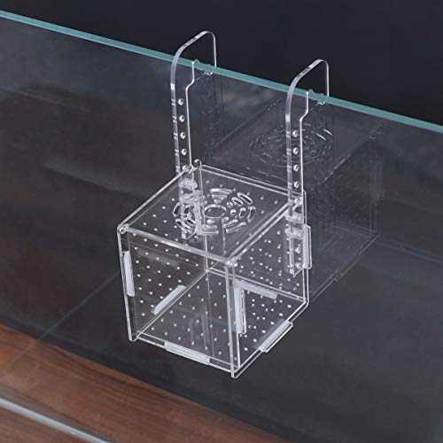 Fish Breeding Box- Box Hatchery Incubator Aquarium Fish Breeding Boxes Divider Hatching Boxes Accessory for Small Shrimp Clownfish Guppy-Small Hook Pattern