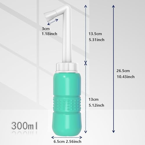 2PCS-Pack Travel Bidet + Black Backpacking Bidet Camping Bidet, 300ml Portable Bidet , 10.6oz Peri Bottle - Postpartum and Perineal Care - size: Green Bottle+ Black Pocket Bidet
