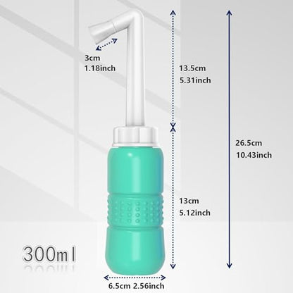2PCS-Pack Travel Bidet + Black Backpacking Bidet Camping Bidet, 300ml Portable Bidet , 10.6oz Peri Bottle - Postpartum and Perineal Care - size: Green Bottle+ Black Pocket Bidet