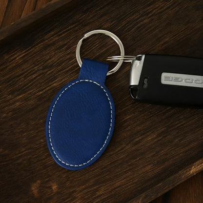 LaserGram Oval Keychain, Allah 1, Personalized Engraving Included (Dark Blue) - color: Dark Blue