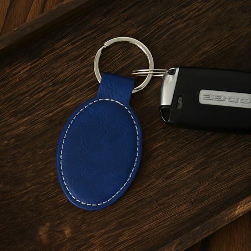 LaserGram Oval Keychain, Allah 1, Personalized Engraving Included (Dark Blue) - color: Dark Blue