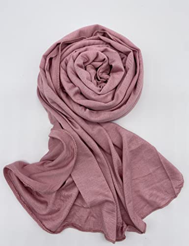 Txmout Premium Jersey Hijabs for Women - Cotton Muslim Scarfs - color: Mauve