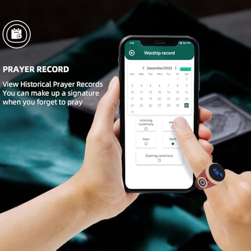 GOWENIC Tasbih Counter Prayer, Touch Control Tasbih Smart Ring Count, Digital LCD Zikr Ring for Men Women, Rechargeable Electronic Finger Counter - color: Red