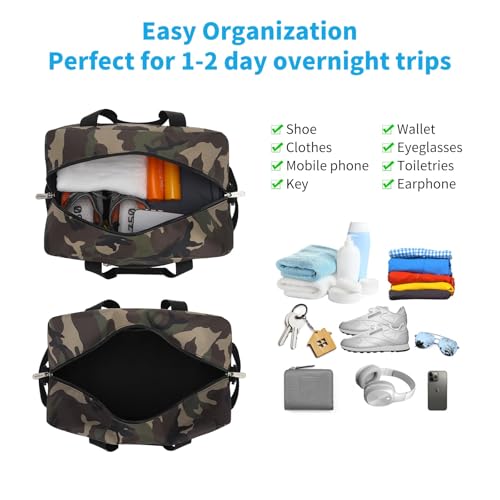 Apenze Small Gym Bag 14 inch lightweight Carry On Mini Duffel Bag for Travel Sport - Camo - color: Camouflage