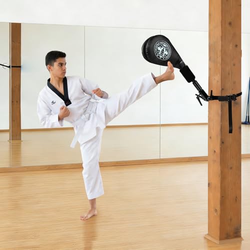 Taekwondo Kick Pad Target, Kicking Pads with Mounting Bracket for Martial Arts Training Tae Kwon Do Karate Kickboxing, Hands-Free - size: 2 Kicking Targets