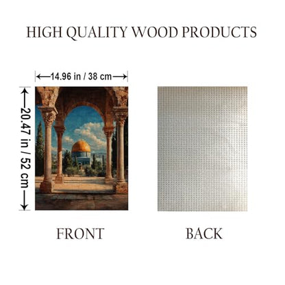 AL AQSA Mosque Islamic Architecture Mosque Islam Jigsaw Puzzle - 500 Pieces Wooden Puzzle for Adults, Wall Art Gift, Finished Size: 20 x 15 Inch - color: Al Aqsa Mosque Islamic Architecture Mosque - 500 Pieces