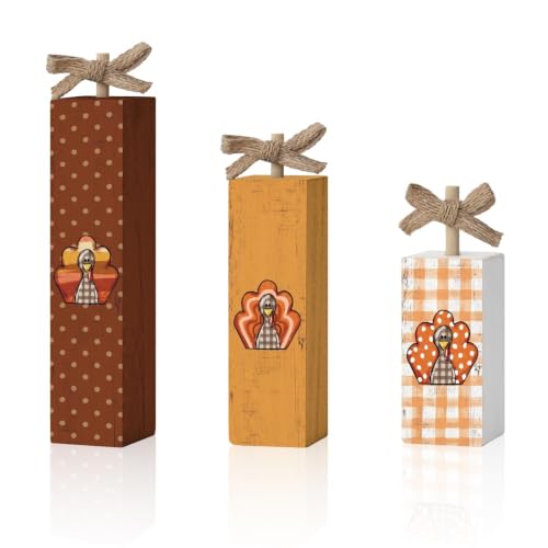Smile Thanksgiving Wooden Block Sign Decor - style: Turkey