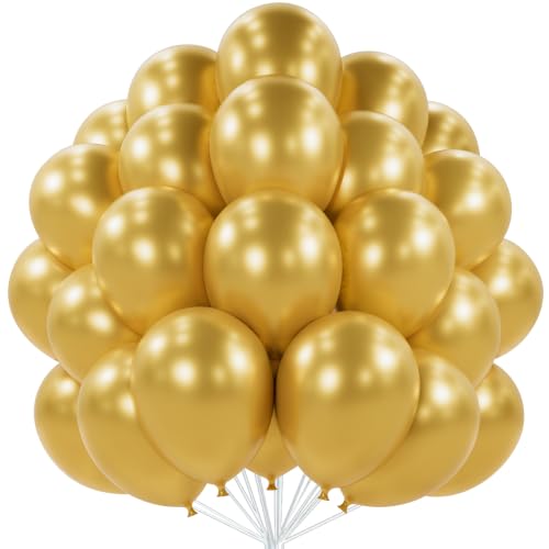 PartyWoo Metallic Gold Balloons 101pcs Gold Latex Helium Balloons 12 Inch - color: Gold-g101