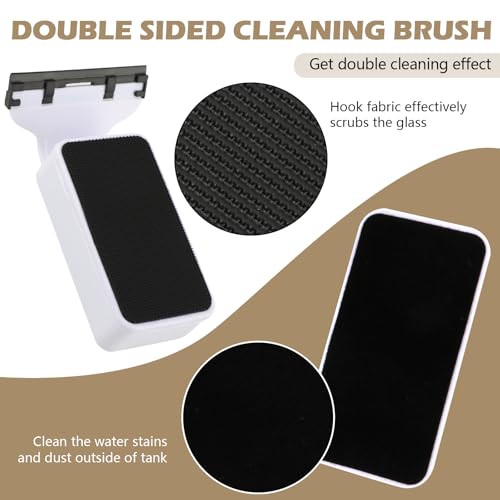 Aquarium Strong Magnetic Glass Cleaner Brush, Fish Tank Glass Scrubber Algae Scraper Comfortable Grip Handle with 2 Detachable Scrapers Mag Float Scrubber for 0.32 Inch Tanks(M) - size: M for Glass Thickness: 0.32"