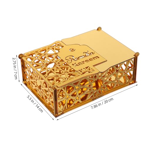 Eid Ramadan Acrylic Box Islamic Celebration Container Stylish Decorative Holder Elegant Treats Storage