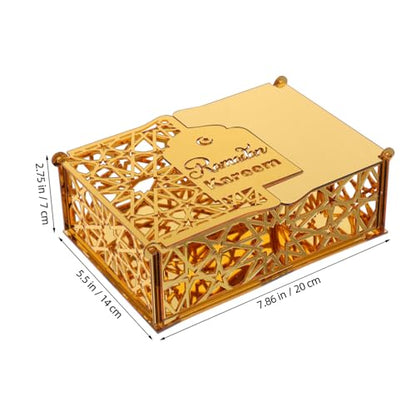 Eid Ramadan Acrylic Box Islamic Celebration Container Stylish Decorative Holder Elegant Treats Storage