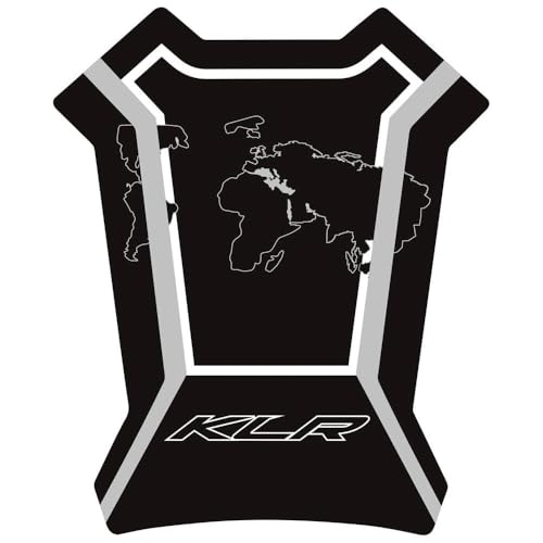 KLR650 Tank PAD Front Side Tank Pad Fuel Stickers Compatible with Klr650 2022-2025 3D Gel Tank Fuel Gip Decal KLR650 Sticker Pad(Black) - color: 1441-1 Black