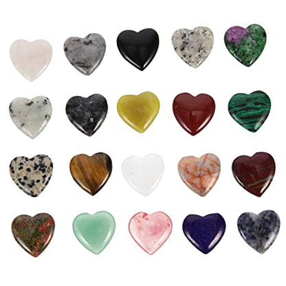 ORFOFE 20pcs Heart-Shaped Stone Adornments for Fish Tank Aquarium Crystal Stones Decorative Aquarium Landscape Decors Mixed Styles for Vibrant Underwater Scenes