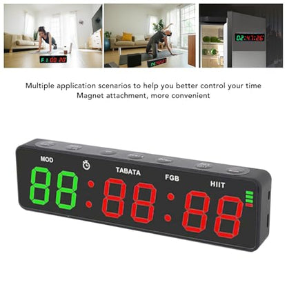 Socobeta Gym Timer Rechargeable Workout Interval Clock with Stopwatch for Home Garage Fitness and Boxing Training