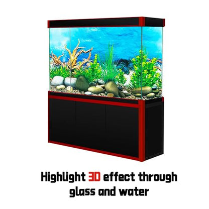 Double-Sided Aquarium Background, Coral Reef and Seabed Design, 12 x 20 Inches, Waterproof (Animal Print A)