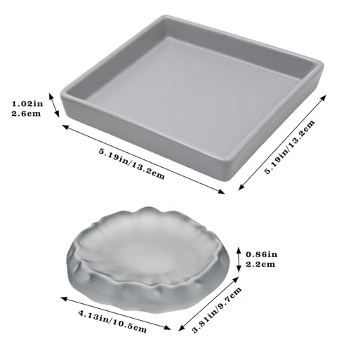 3 Pack Reptile Food Bowl Water Dish, Ceramics Reptile Feeding Bowl, Bearded Dragon Feeding Dish Kit, Tank Terrarium Aquarium Accessory for Hermit Crab Turtle Tortoise Lizard Frog Snail Leopard Gecko