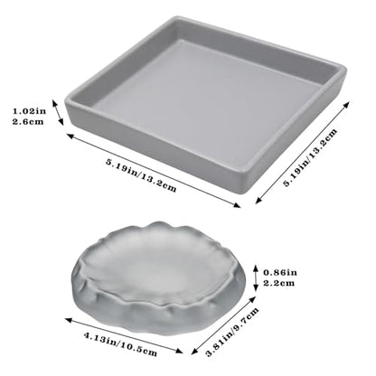 3 Pack Reptile Food Bowl Water Dish, Ceramics Reptile Feeding Bowl, Bearded Dragon Feeding Dish Kit, Tank Terrarium Aquarium Accessory for Hermit Crab Turtle Tortoise Lizard Frog Snail Leopard Gecko