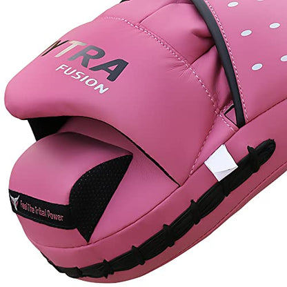 Mytra Fusion Boxing Pads - Focus Mitts MMA Muay Thai Boxing Mitts for Kickboxing Training and Martial Arts - color: Pink