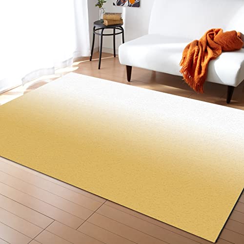 Ombre Yellow White Color Area Rug 2'7"x5' for Living Room, Kids Teen Girls Boys Bedroom, Abstract Modern Gradient Art Outdoor Indoor Washable Carpet Runner Area+Rug for Kitchen, Hallway, Entryway - size: 2.7x5 ft