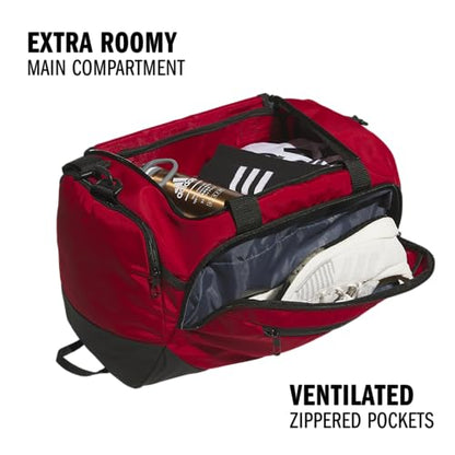 adidas Defender 5 Duffel Bag for Sports, Gym and Travel, Team Power Red 2/White, OSFA - color: Team Power Red 2/White, style: Small (42l)