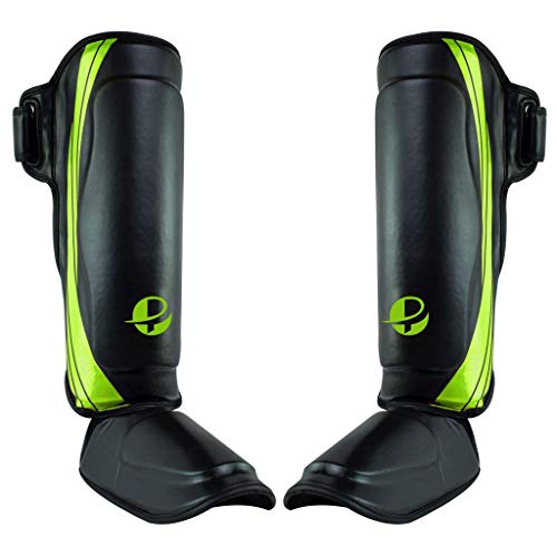 Ultimate - Performance Series - Shin Instep - Boxing MMA Muay Thai Taekwondo Training - color: Green, size: Large-X-Large