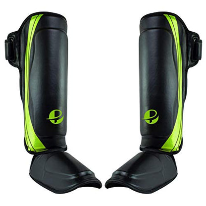 Ultimate - Performance Series - Shin Instep - Boxing MMA Muay Thai Taekwondo Training - color: Green, size: Large-X-Large